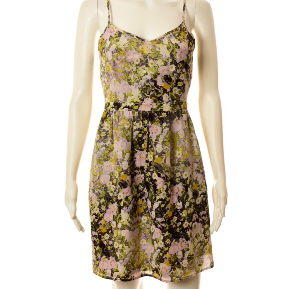 MADEWELL Multicolor Floral Sleeveless Silk Dress Size 0